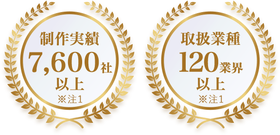 制作実績8,000社以上 取扱業種120業界以上