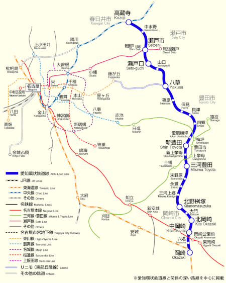 愛知の電車媒体：愛知環状鉄道線 路線図