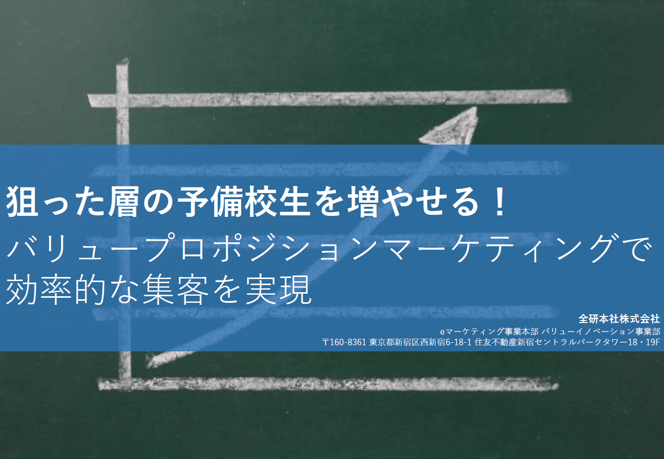 狙った層の予備校生を増やせる！バリュープロポジションマーケティングで 効率的な集客を実現