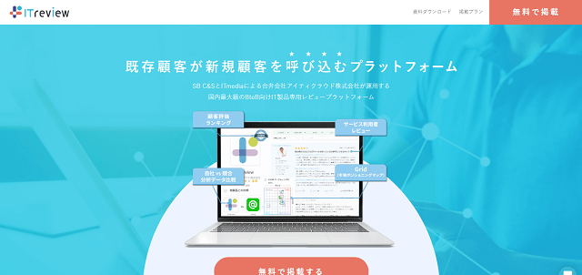 ITReviewのホームページスクリーンショット