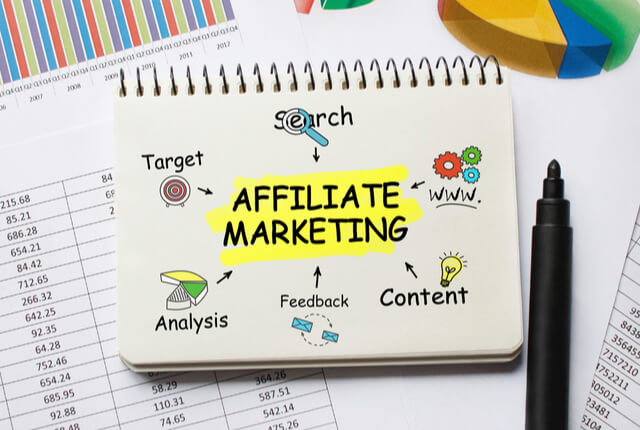 AFFILIATEMARKETINGの文字が書かれたノート