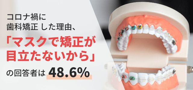 コロナ禍に歯列矯正した理由同率1位は「マスクで矯正が目立たないから」48.6%。ただし矯正歯科の選び方に悩む声も