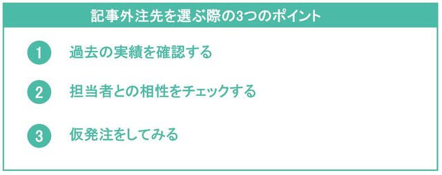 記事外注先を選ぶ3つのポイント