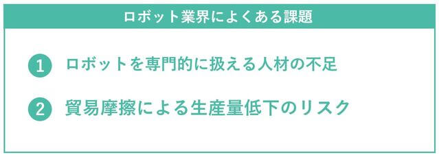 ロボット業界の課題を紹介した図