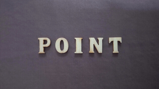 「POINT」という英語の文字