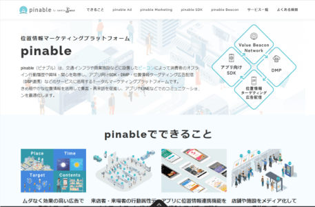 屋内位置情報サービスのpinable