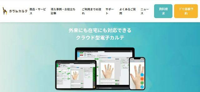 自由診療向け電子カルテきりんカルテサイト画像