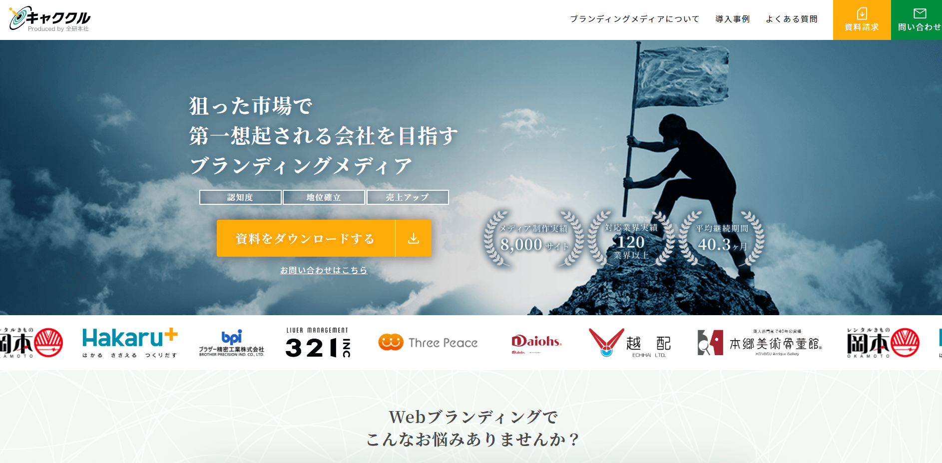 オウンドメディア「ブランディングメディア」キャプチャ