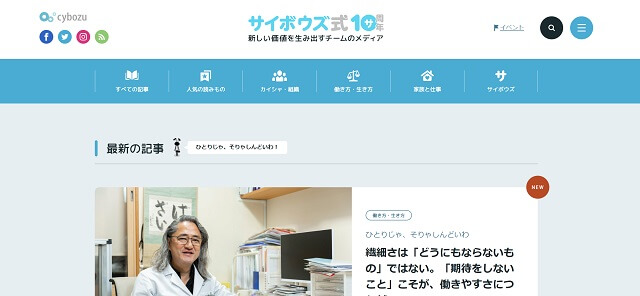 BtoBコンテンツマーケティングで成功した企業サイボウズ株式会社の公式サイト画像