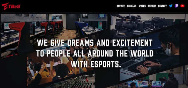 eスポーツ運営会社の株式会社TechnoBlood eSportsの公式サイト画像