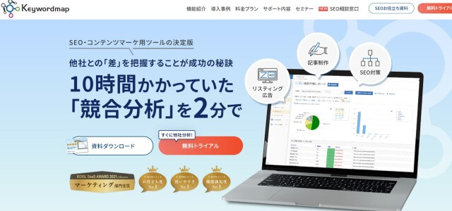 Keywordmapの公式サイトキャプチャ画像