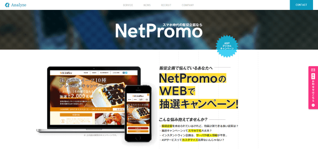 キャンペーンシステム「NetPromo（ネットプロモ）」のサイトキャプチャ画像