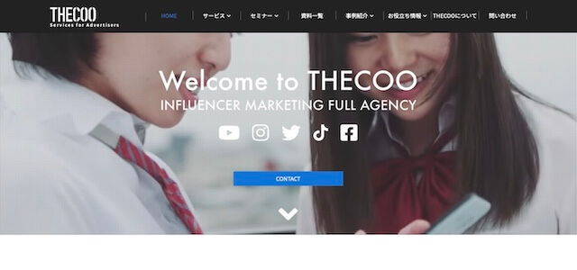 インフルエンサーマーケティング会社THECOO株式会社の公式サイト画像