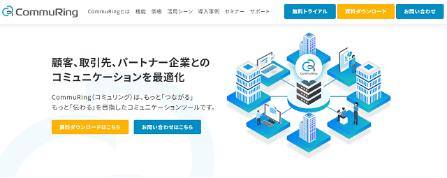 カスタマーサクセスツールのCommuRing公式サイトキャプチャ画像