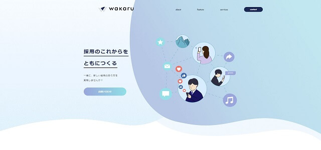 SNS採用代行会社の「wakaru」公式サイトキャプチャ画像