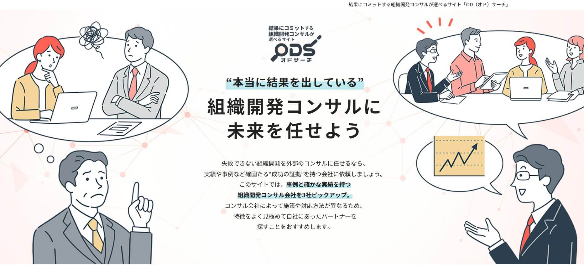 結果にコミットする組織開発コンサルが選べるサイト「OD（オド）サーチ」