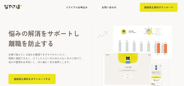 離職防止ツールのなやさぽ公式サイト画像