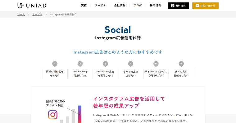 株式会社ユニアドの特徴、口コミ評判から導入料金まで深掘り紹介｜Instagram広告代理店まとめ