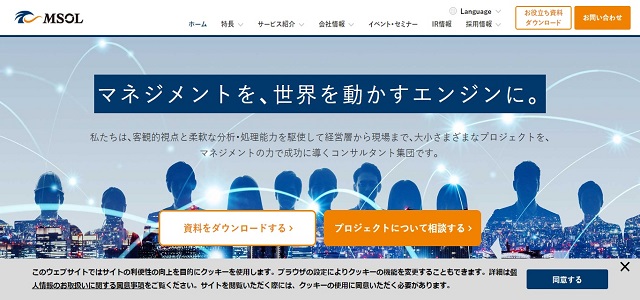 PMOコンサル会社の株式会社マネジメントソリューションズ公式サイト画像