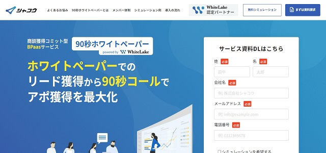 90秒ホワイトペーパーのサイトキャプチャ画像