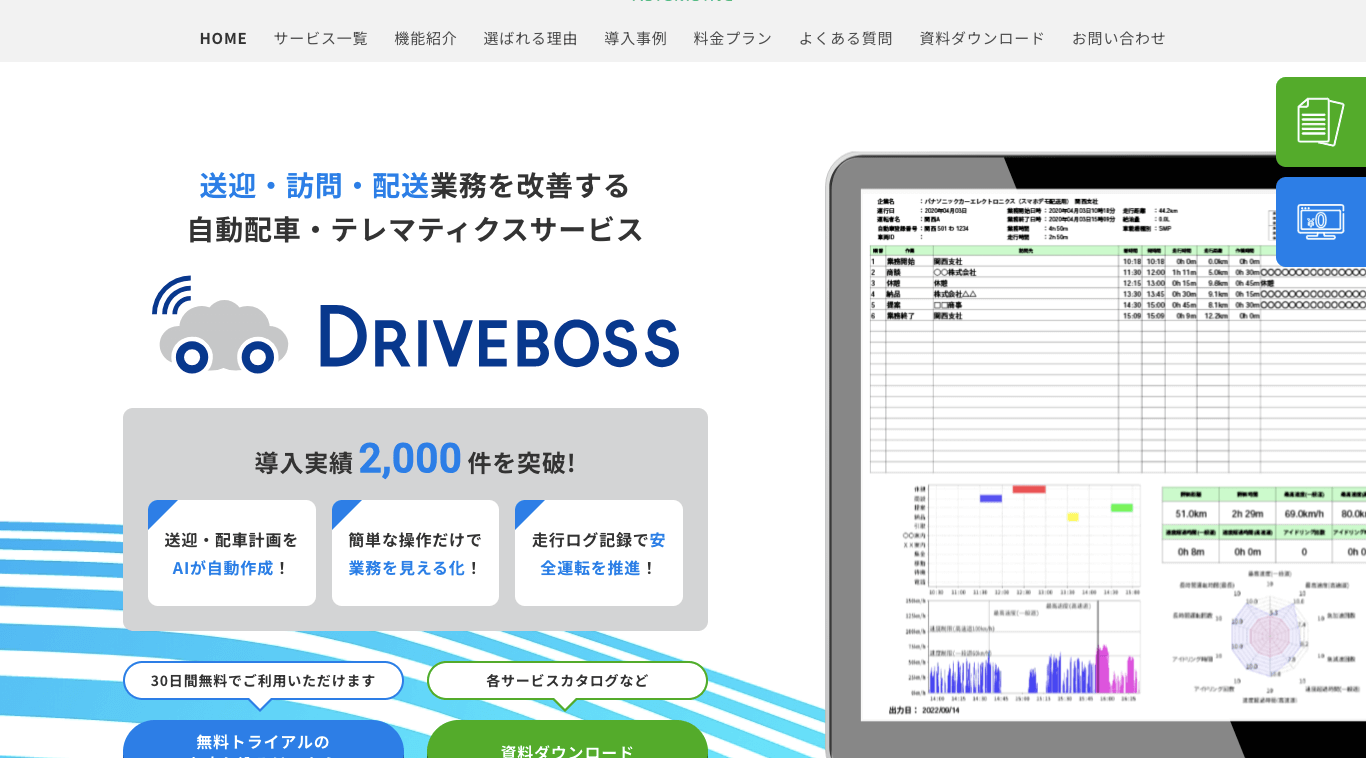 動態管理システム DRIVEBOSS公式サイト画像）