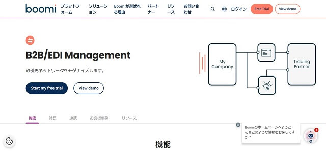 PRMツールのBoomi公式サイト画像