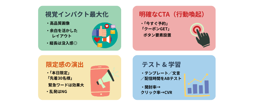 リッチメッセージ作り方に役立つデザインTips｜クリック率を上げるための構成ポイント