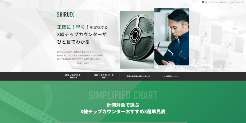 正確に！早く！を実現する X線チップカウンターが ひと目でわかる