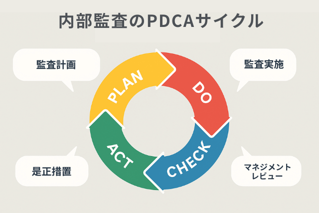 ISMSの内部監査のPDCAサイクルの図