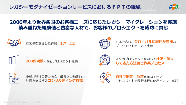 FPTのモダナイゼーションの経験についての資料