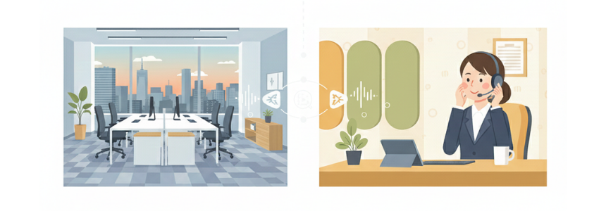 電話代行を活用してオフィスに人がいなくても電話対応を継続する様子