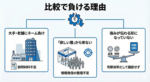 製造業ブランディングで起きがちな「比較で負ける」典型パターン
