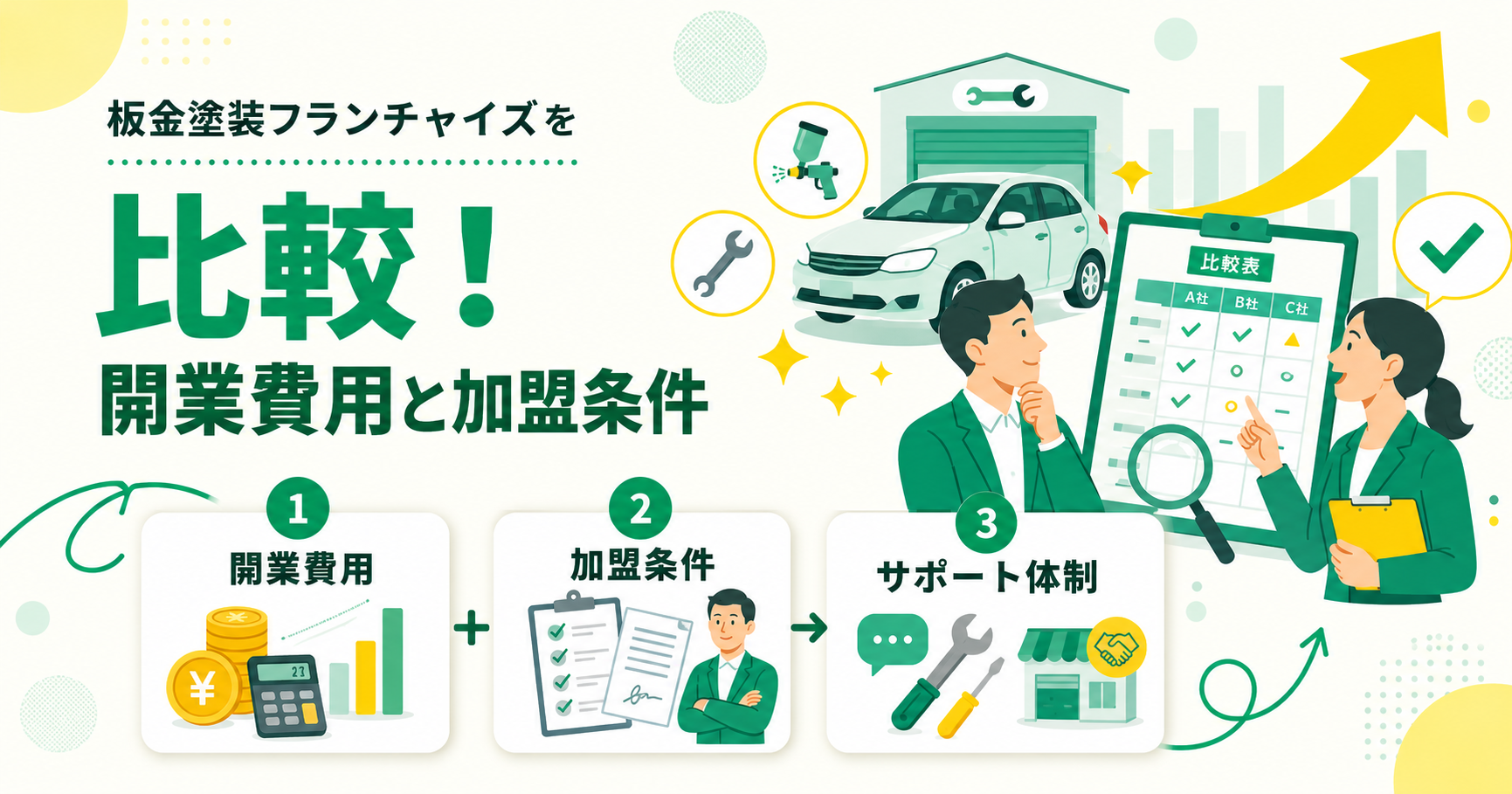 板金塗装フランチャイズを比較!開業費用と加盟条件