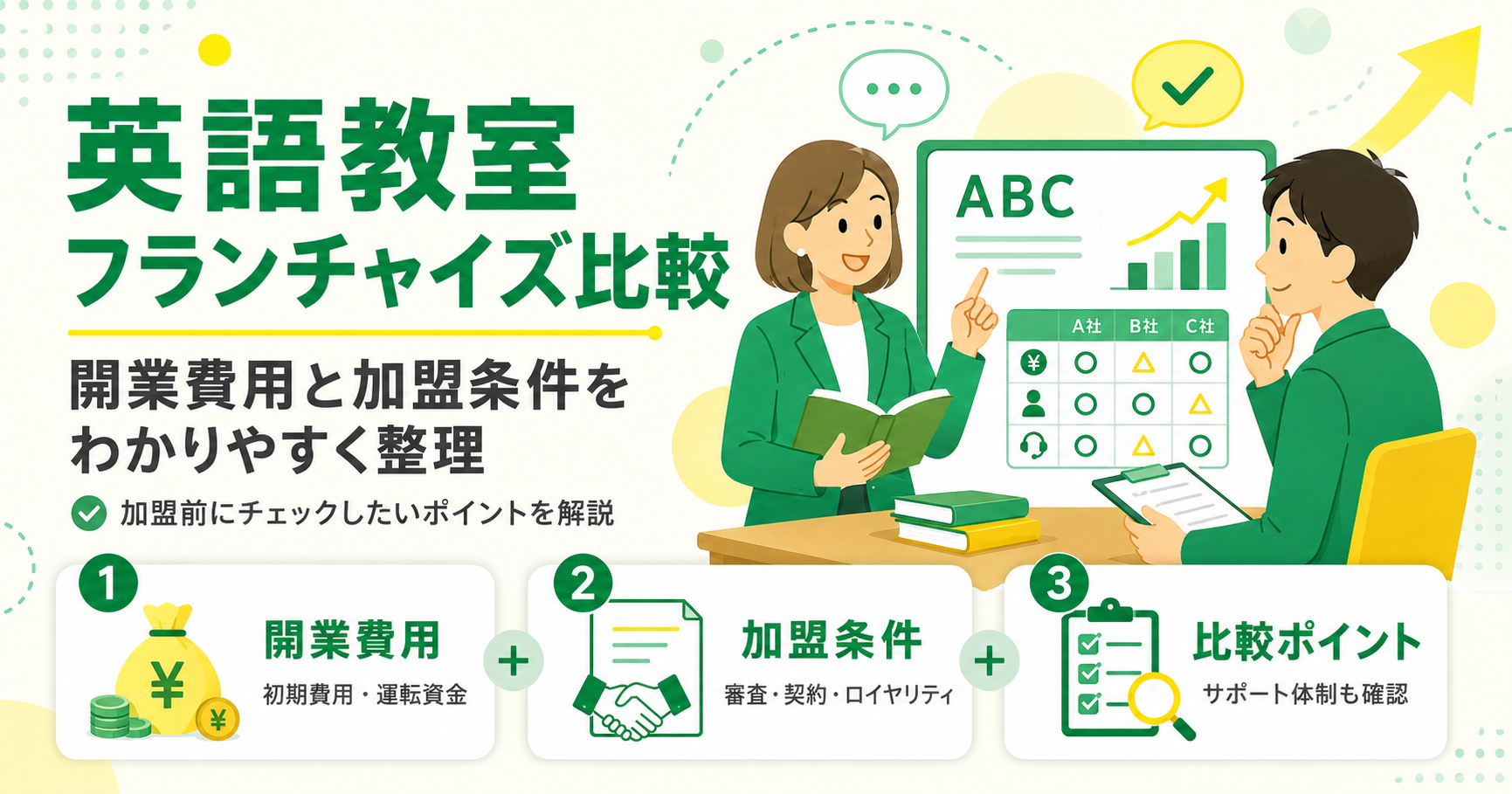 英語教室フランチャイズを比較！開業費用と加盟条件