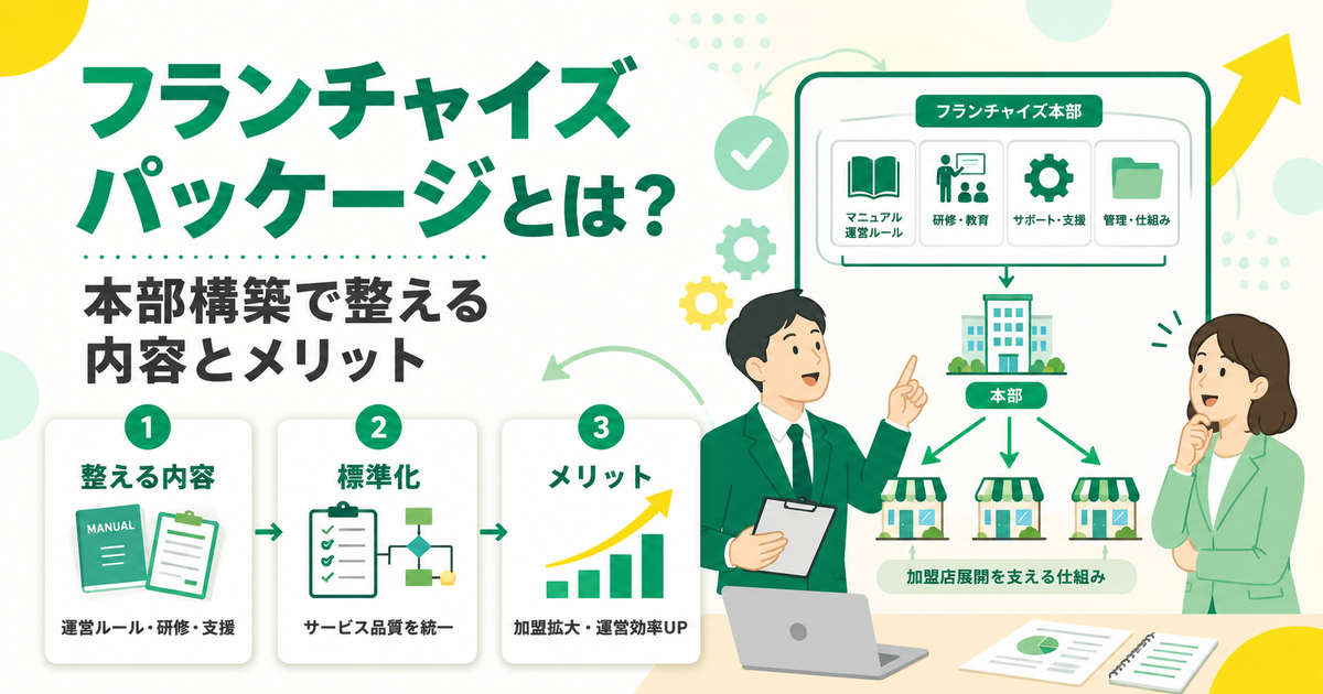 フランチャイズパッケージとは メリットと本部構築で整える内容