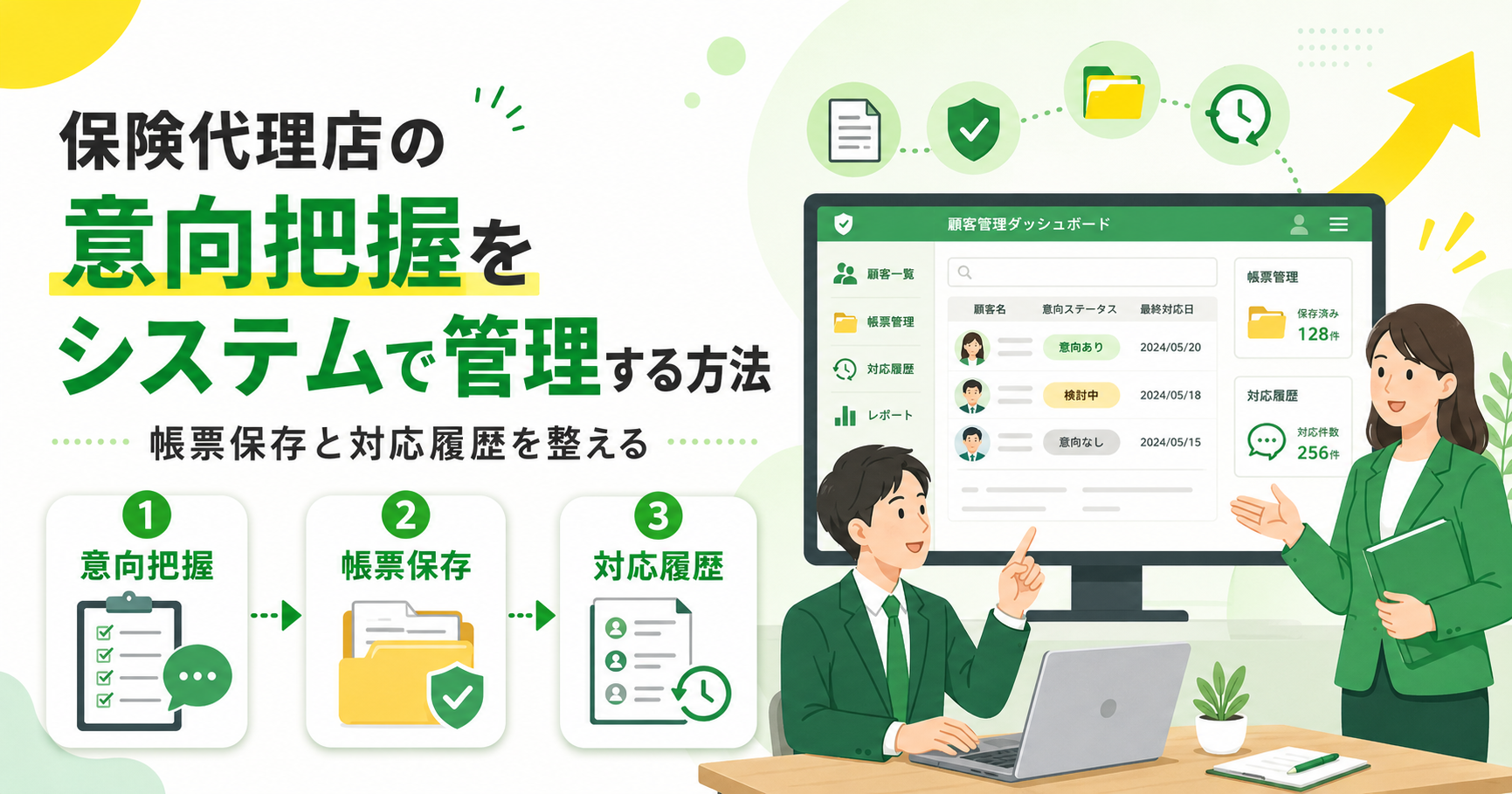 保険代理店の意向把握をシステムで管理する方法 帳票保存と対…