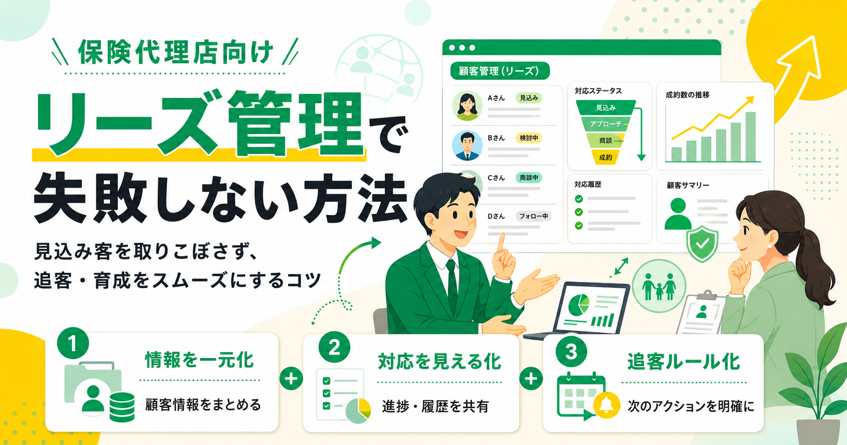 保険代理店のリーズ管理で失敗しない方法 見込み客情報を成約…