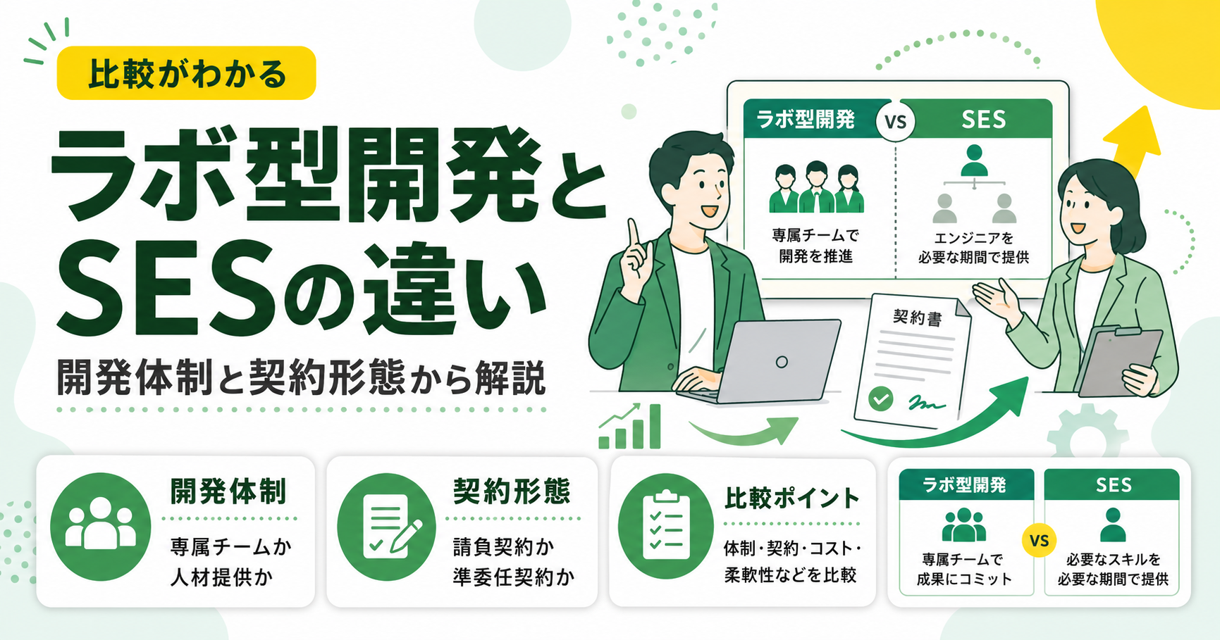 ラボ型開発とSESの違いを開発体制と契約形態から解説
