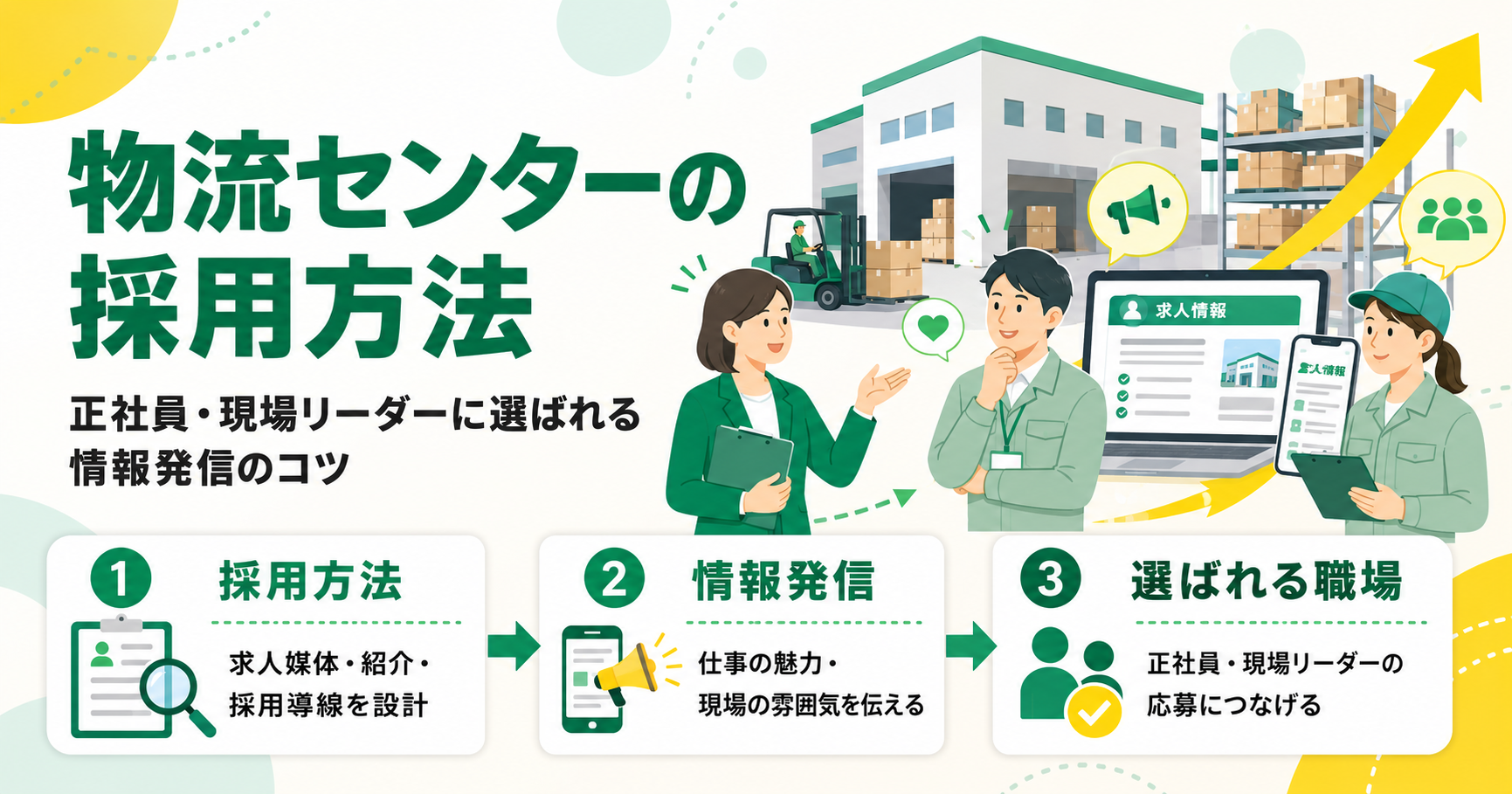 物流センターの採用方法と正社員・現場リーダーに選ばれる情報発信