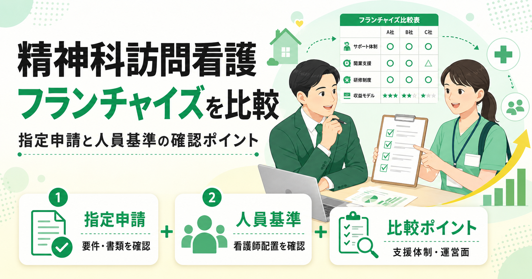 精神科訪問看護フランチャイズを比較！指定申請と人員基準の確認ポイント