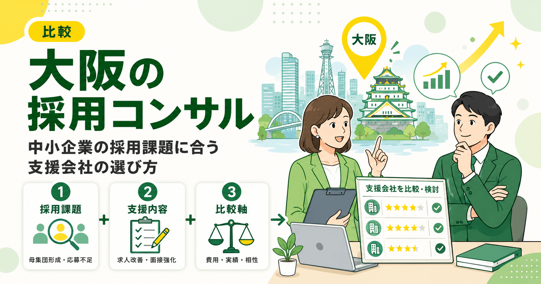大阪の採用コンサルティング会社を比較 中小企業の採用課題に合う支援会社の選び方
