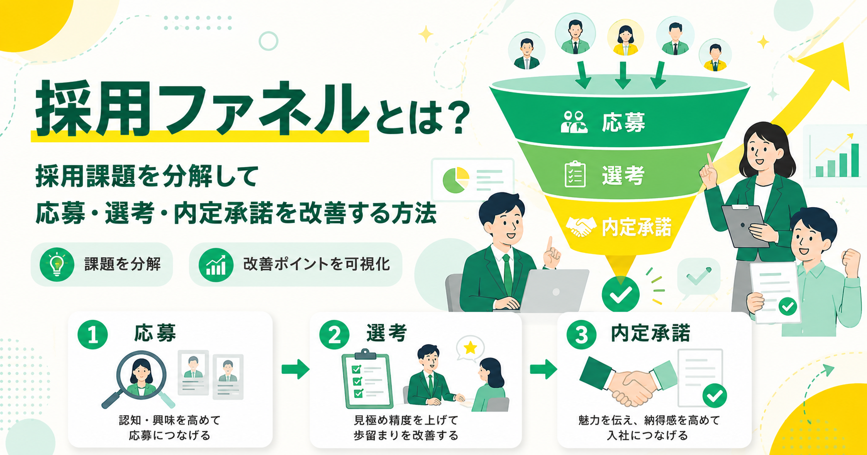 採用ファネルとは？採用課題を分解して応募・選考・内定承諾を改善する方法