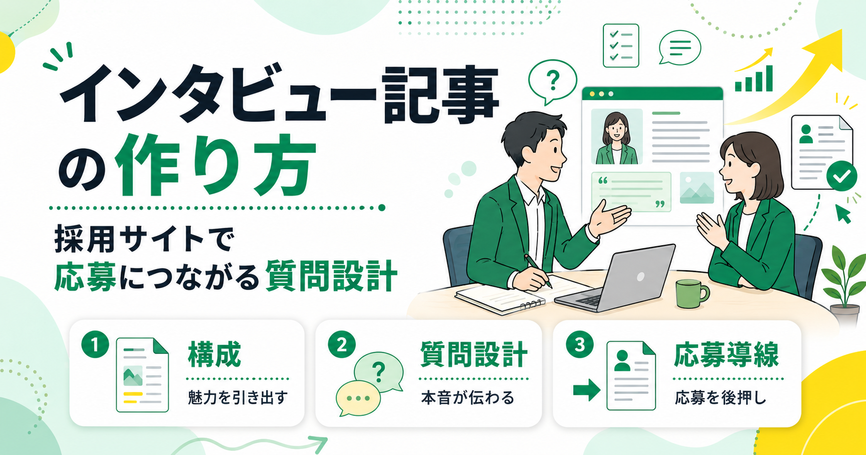 採用サイトのインタビュー記事の作り方と応募につながる質問設計