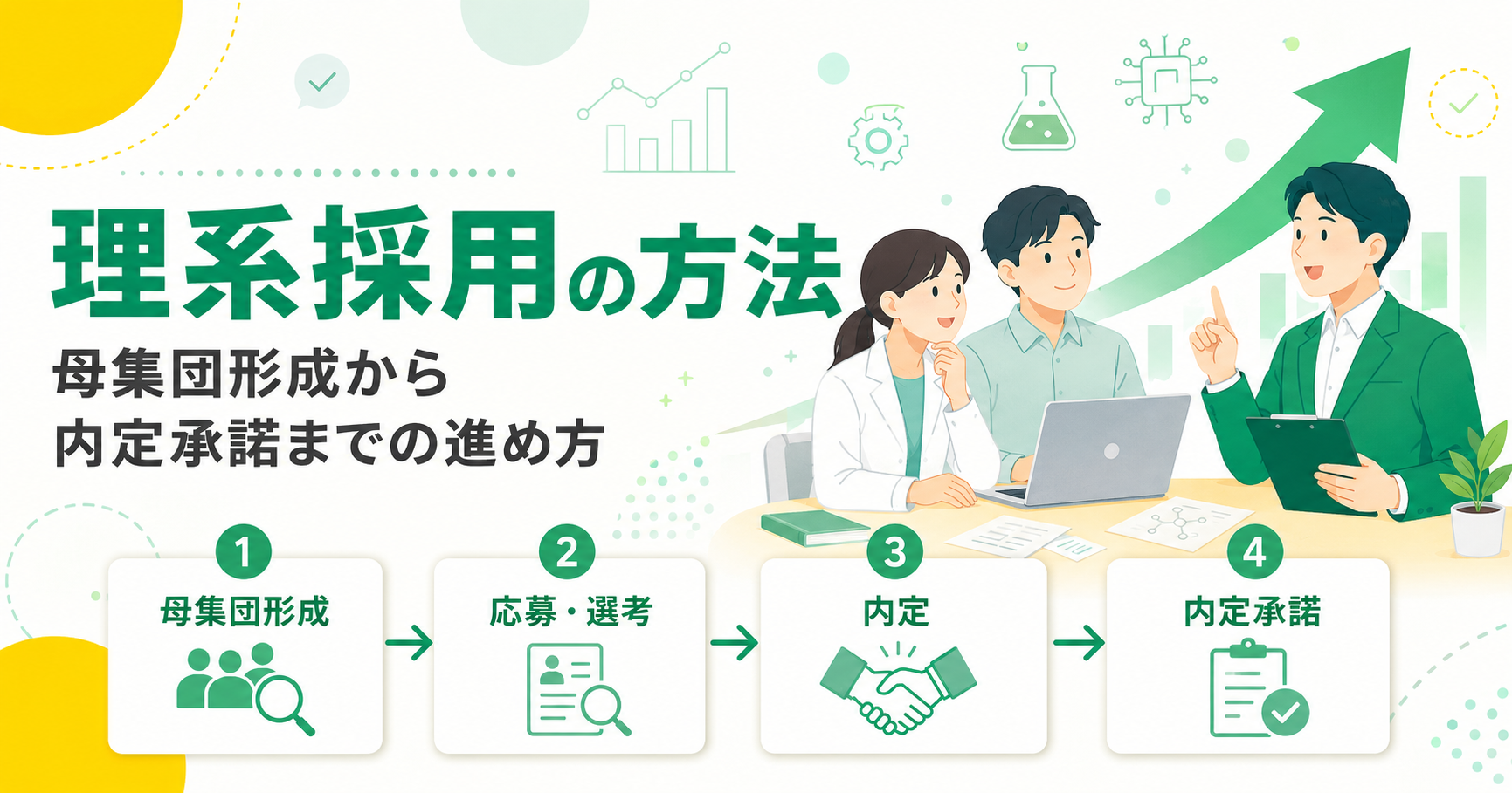 理系採用の方法と母集団形成から内定承諾までの進め方