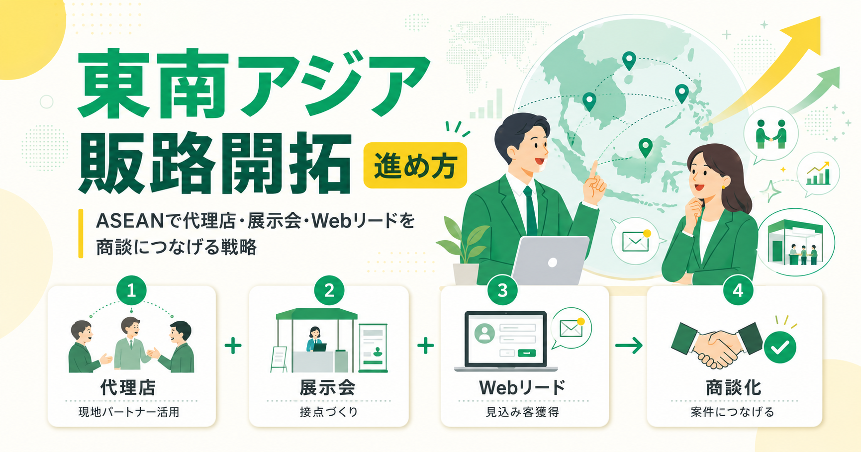 東南アジア販路開拓の進め方 ASEANで代理店・展示会・Webリードを商談につなげる戦略