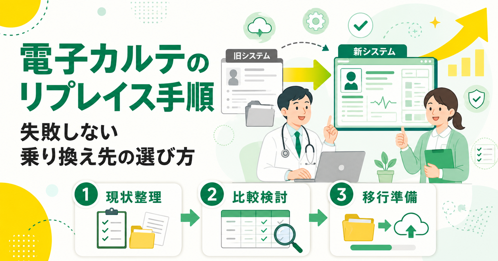 電子カルテのリプレイス手順！失敗しない乗り換え先の選び方