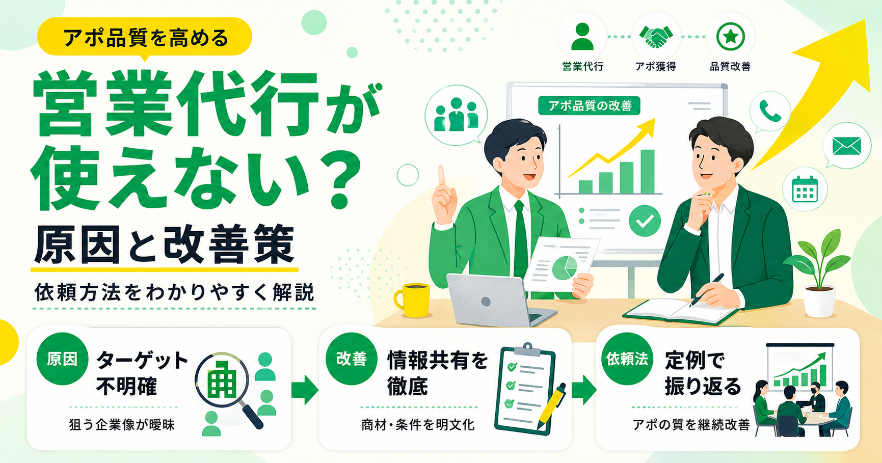 営業代行が使えないと感じる原因と改善策 アポ品質を高める依…