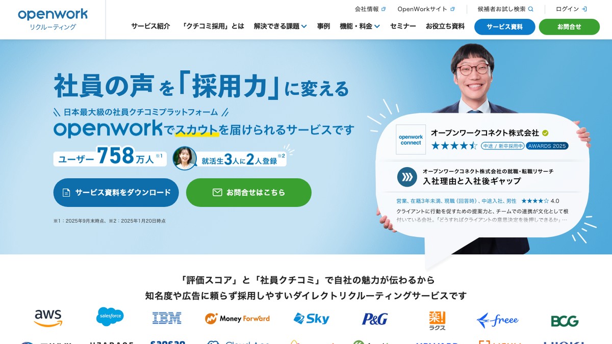 OpenWorkリクルーティングとは？口コミ評判や費用、導入事例を調査