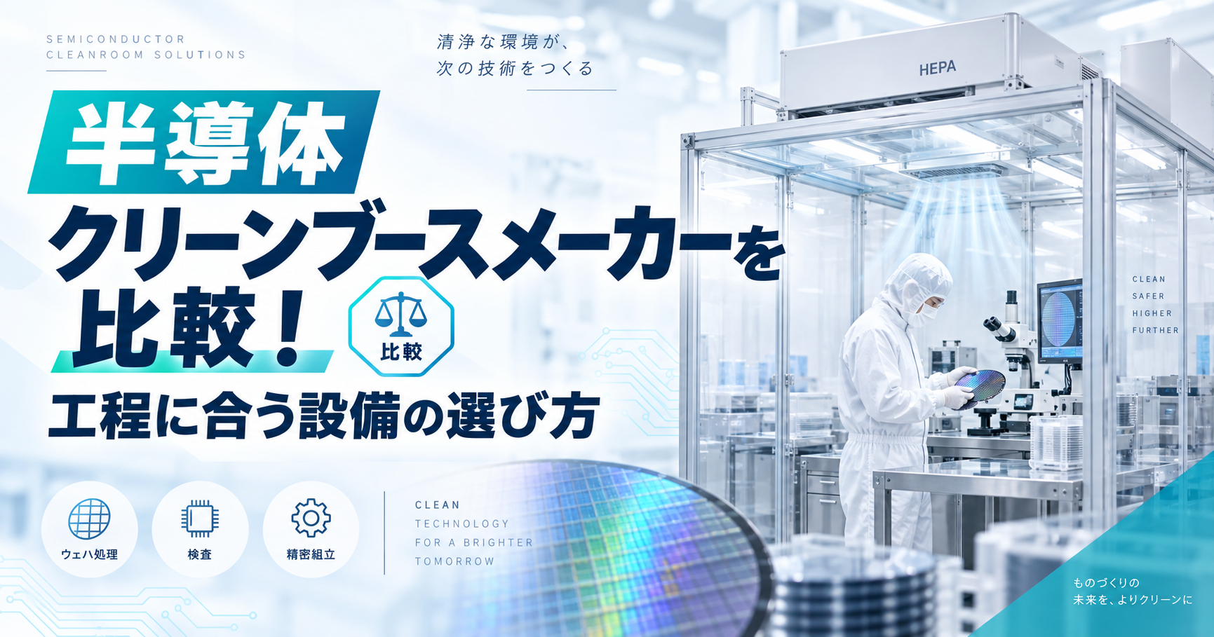 半導体クリーンブースメーカーを比較！工程に合う設備の選び方