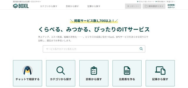 IT製品比較サイトのBOXILSaaS